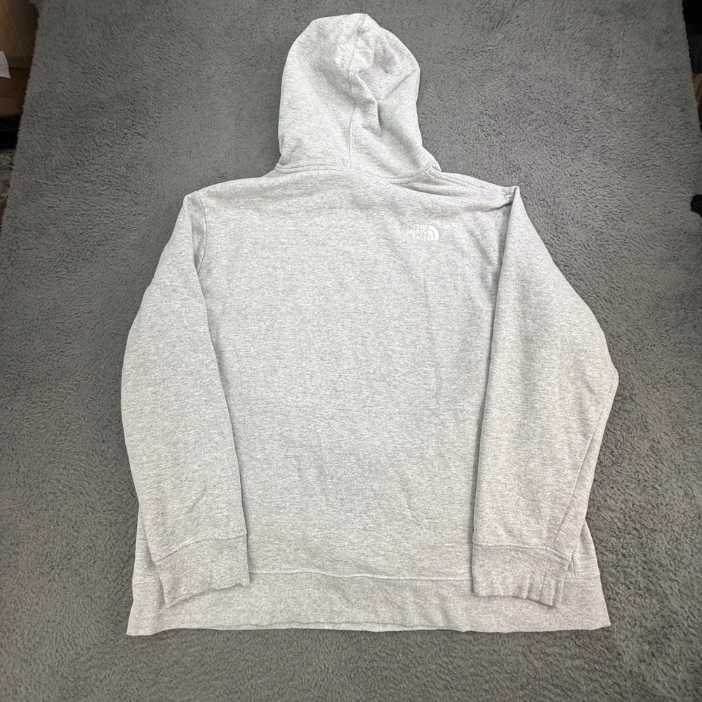 The North Face RU/14 Hoodie Mens XXL Gray Red White Blue Vertical‎ Logo Pullover